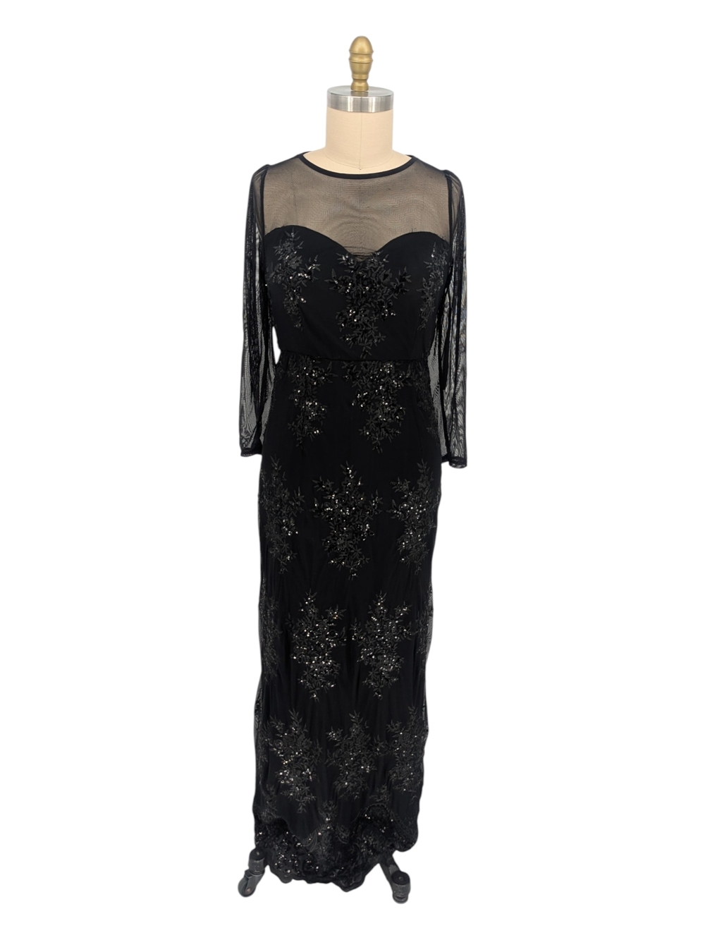 30094 Torrid Sequins Lace Maxi Dress Black size 14 evening formal wedding